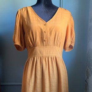 NWOT-Vintage Inspired Ann Taylor Dress in Gold-S